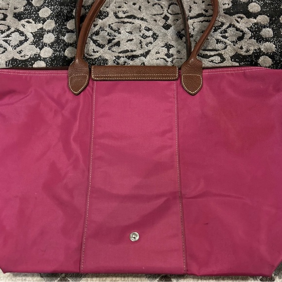 SOLD Long Champ Le Pliage “shopping” Modele Depose Pink Shoulder Tote Bag Long - Picture 10 of 17